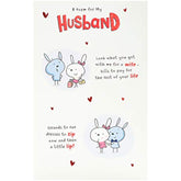 Bunny Husband Card with Poem Valentine's Day Card